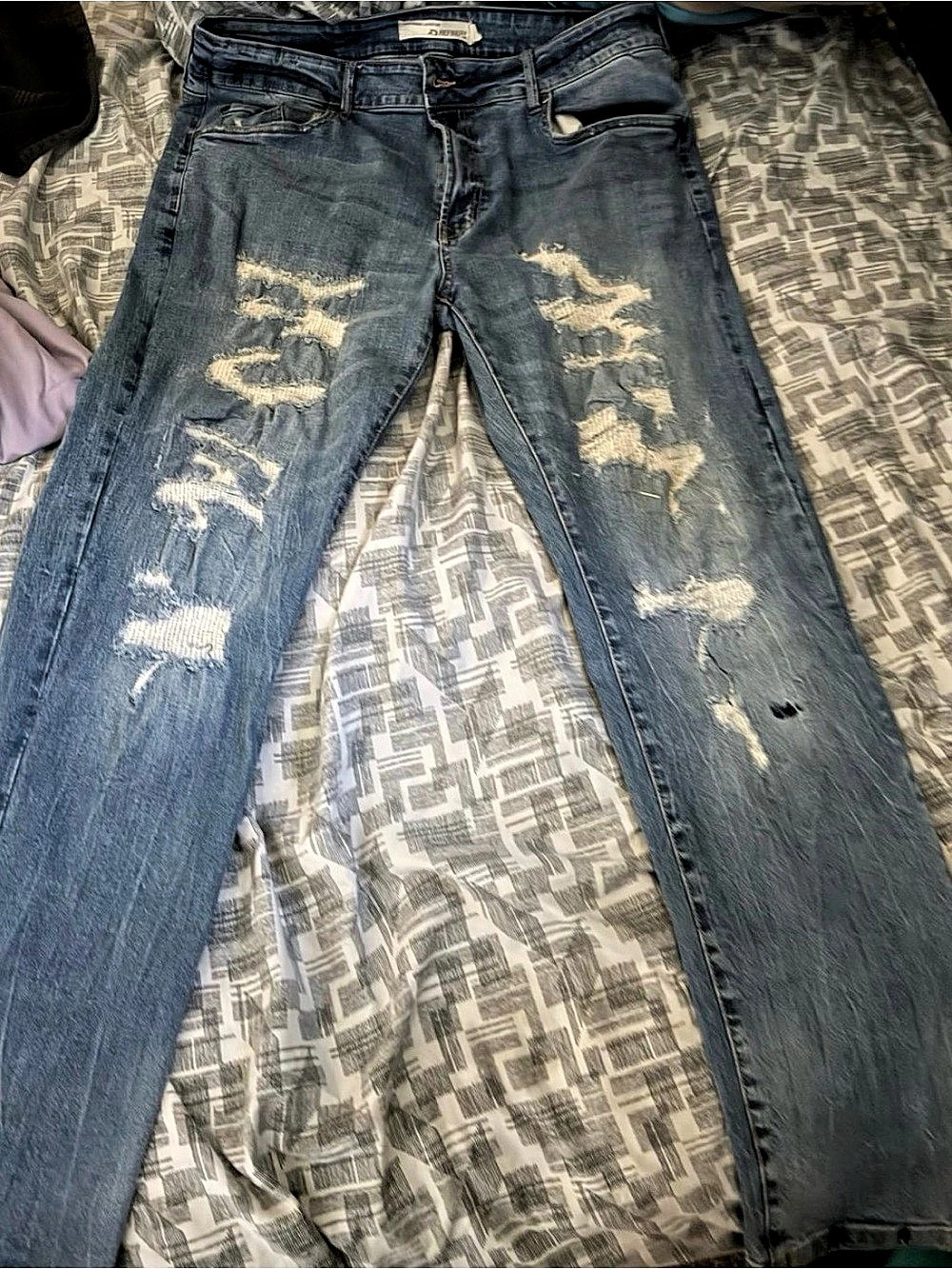Refinery Men's Distressed Slim Jeans Blue Waist 38